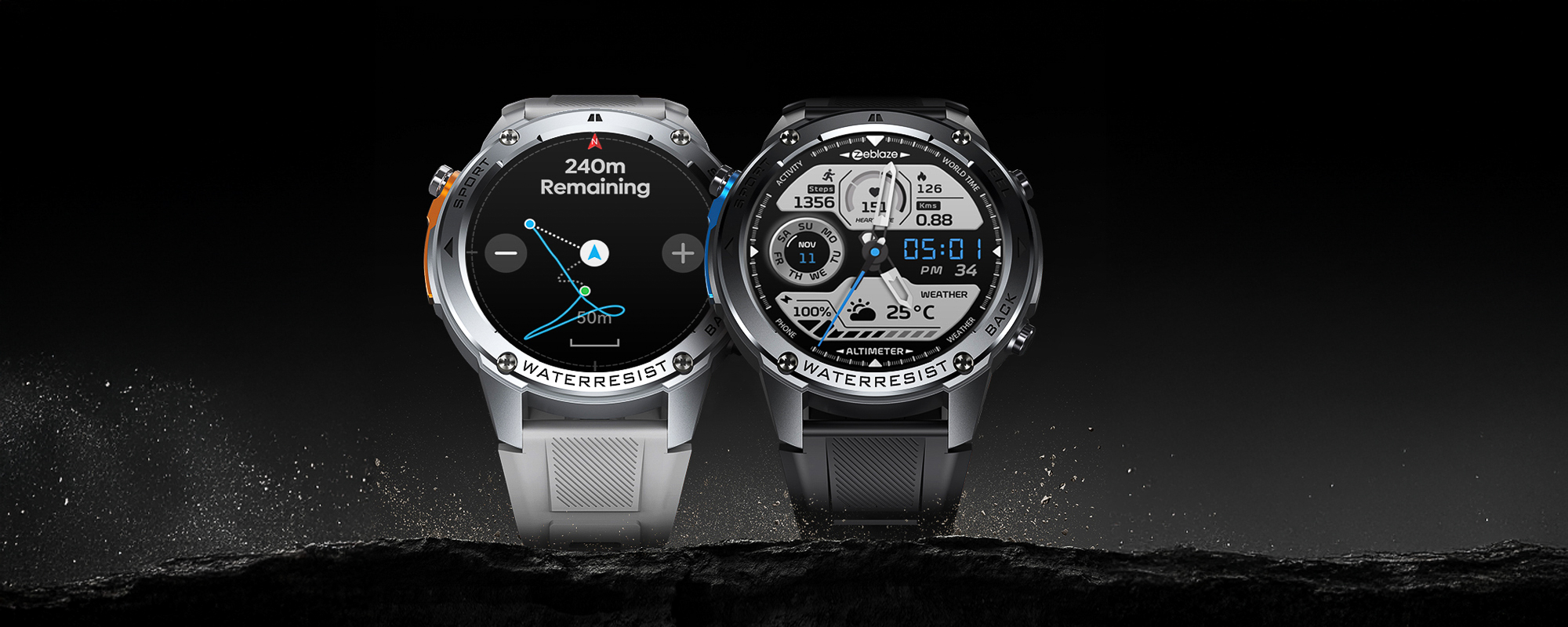 Smartwatch Zeblaze Stratos 2 Ultra - srebrny